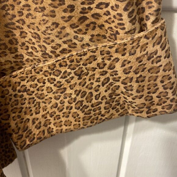 Suede leather, leopard bolero jacket - Picture 4 of 7
